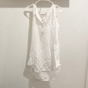 Beach lunch lounge white tank top dressy high low